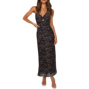NEW! Women's Twist Front Backless Maxi Dress Sexy Cutout V-Neck Vacation Dress